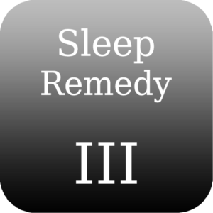 A black and white image of the sleep remedy app.